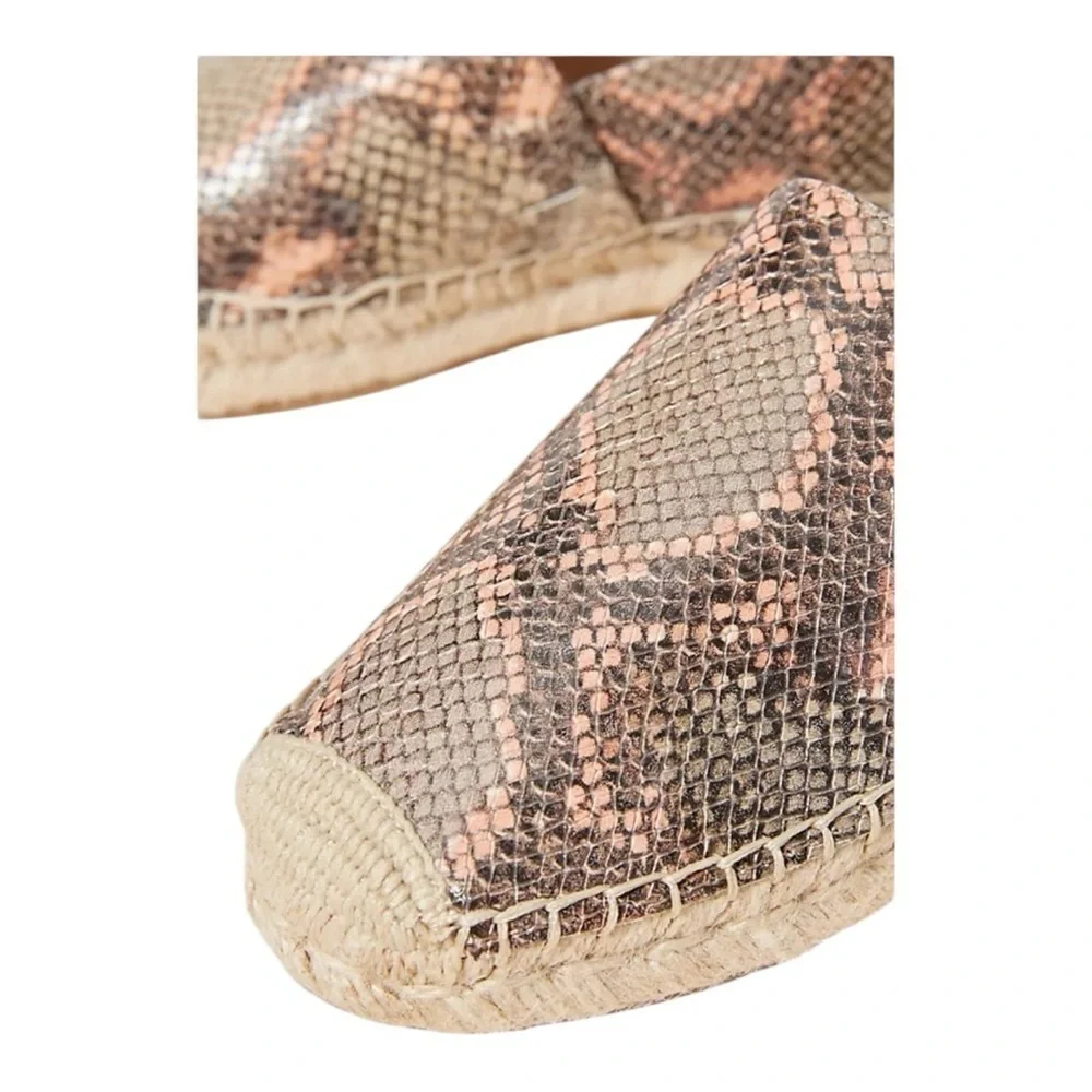 ANTHROPOLOGIE | Sam Edelman Khloe Leather Reptile Print Espadrille Flats. Size 8